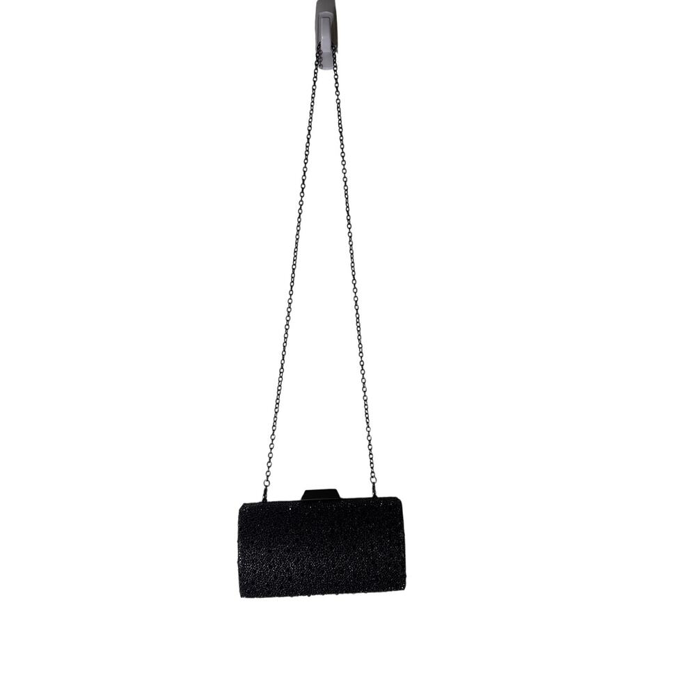 Jewel Black Beaded Cocktail Purse Sz 7.5"x4.5" - Picture 3 of 7